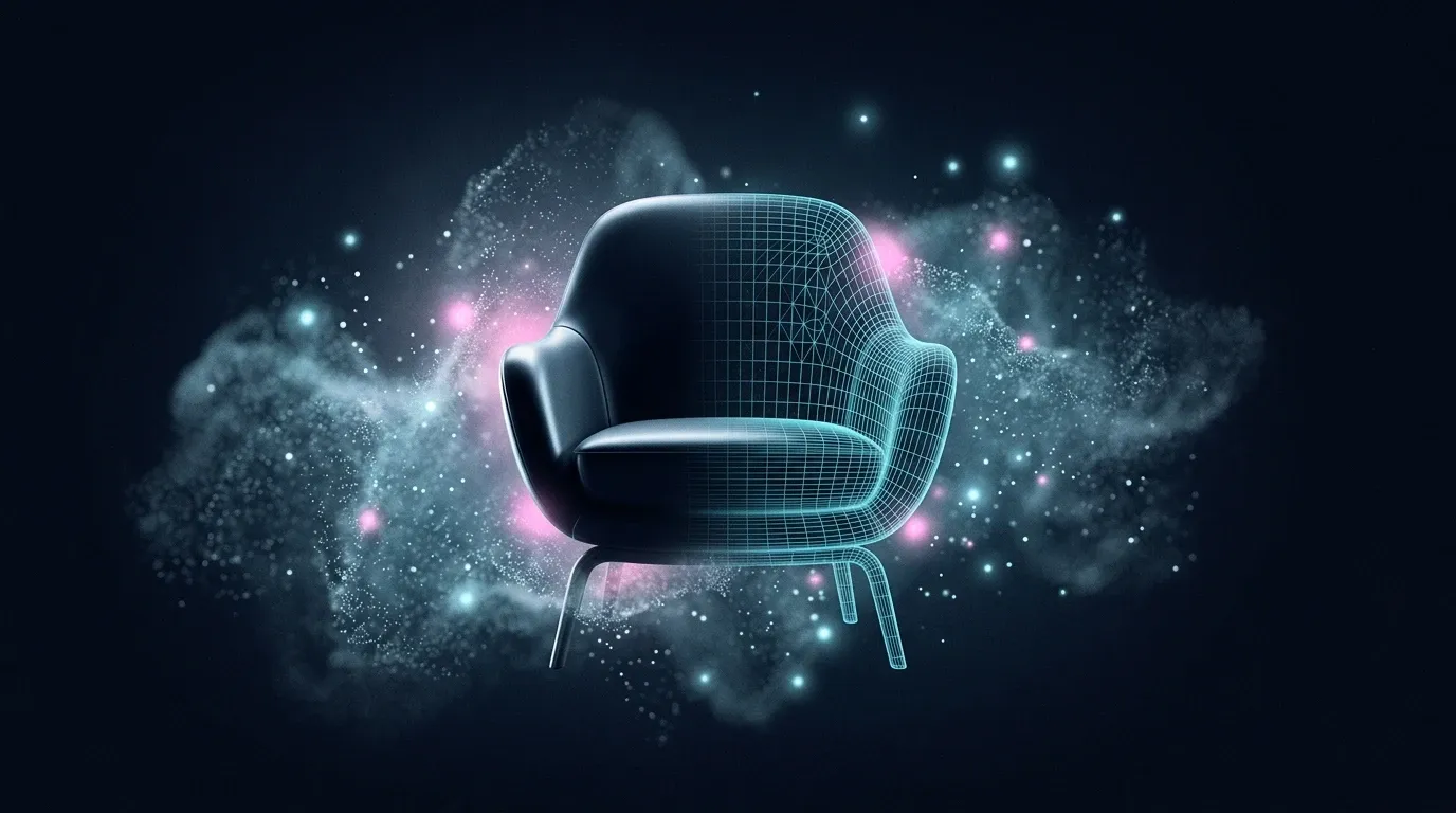 Cover illustration for "AI in the Furniture Industry: From Product Photos to Sales-Ready Visuals"